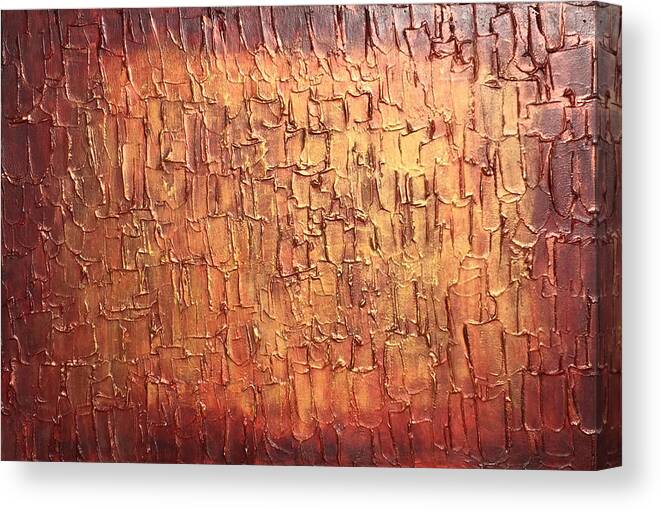 Gold Canvas Print featuring the painting Glow by Linda Bailey