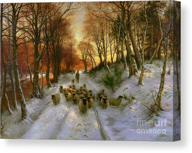 Glowed Canvas Print featuring the painting Glowed with Tints of Evening Hours by Joseph Farquharson