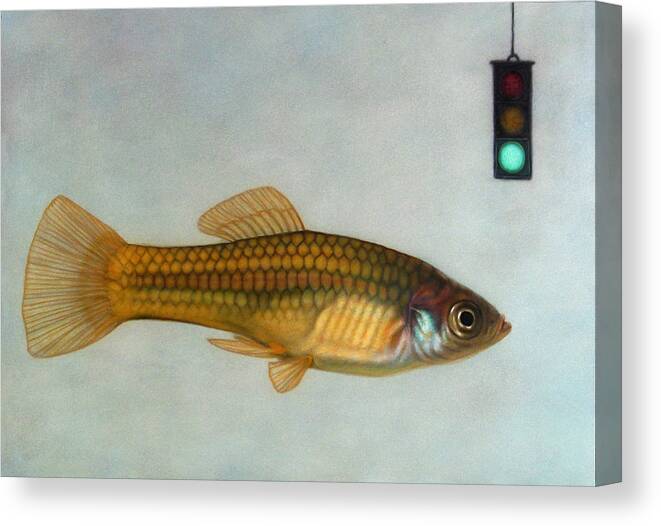 Fish Canvas Print featuring the painting Go Fish by James W Johnson