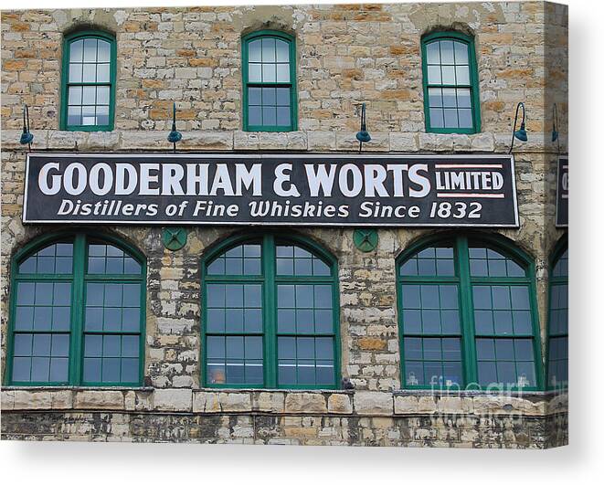 Landmarks Canvas Print featuring the photograph Gooderham And Worts Distillery by Nina Silver