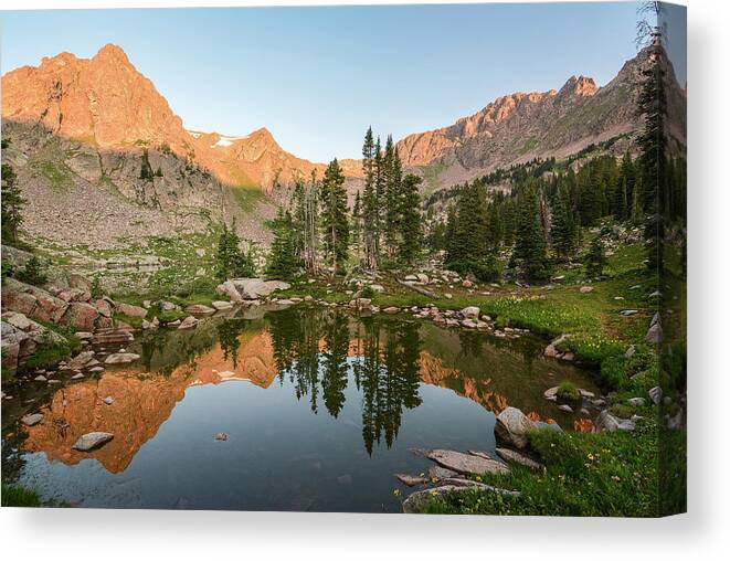 Gore Lake Canvas Print featuring the photograph Gore Lake Sunrise by Aaron Spong
