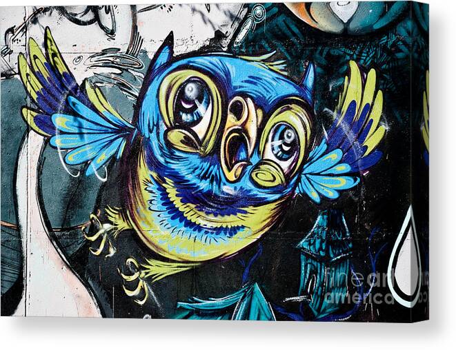 Abstract Canvas Print featuring the painting Graffiti Owl by Yurix Sardinelly