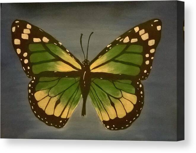 Butterfly Canvas Print featuring the painting Grandma's Butterfly by Eseret Art