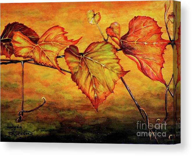Grape Vine Canvas Print featuring the painting Grape Vine by Judy Kirouac