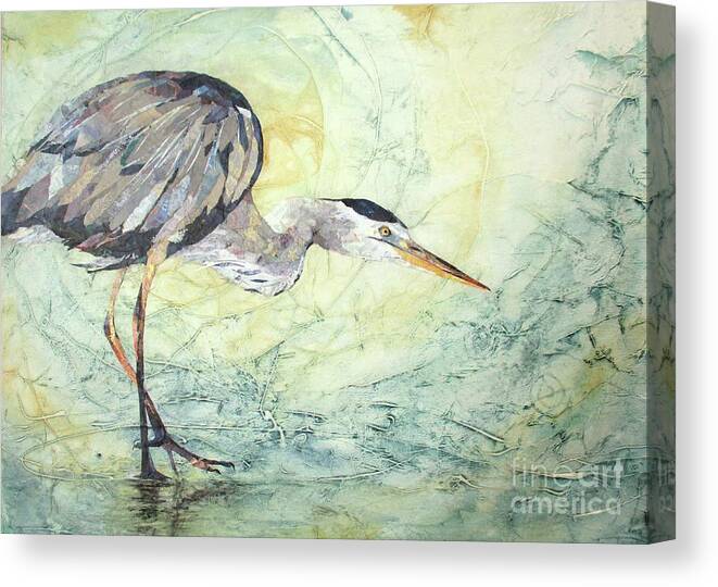 Heron Canvas Print featuring the mixed media Great Blue by Patricia Henderson