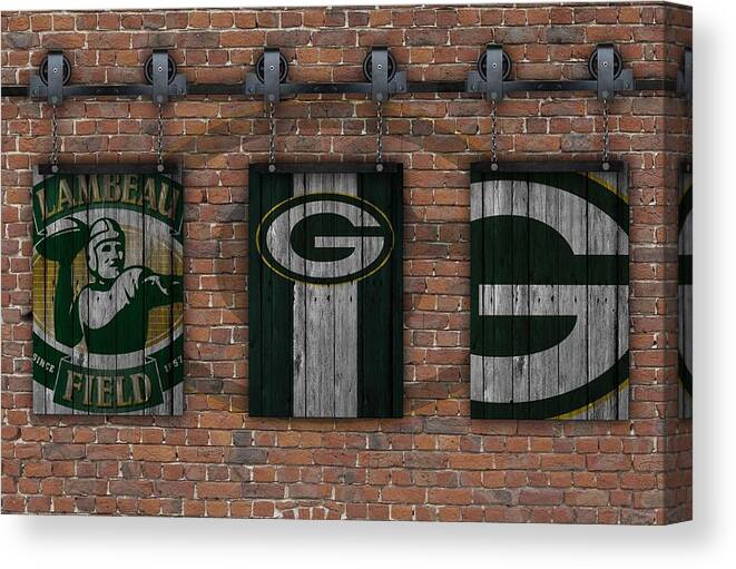 Green Bay Packers Brick Wall Canvas Print Canvas Art By Joe Hamilton