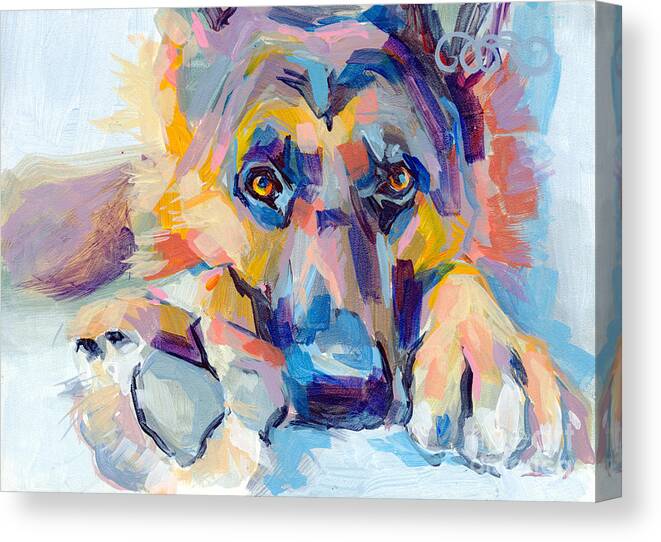 Shepherd Canvas Print featuring the painting Hagen by Kimberly Santini