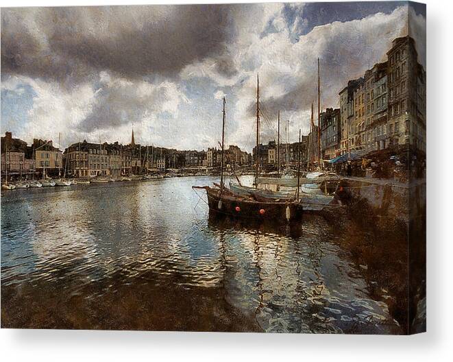 France Canvas Print featuring the photograph Harbor at Honfleur by Joe Bonita