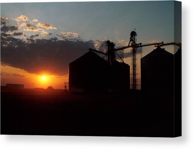 Harvest Canvas Print featuring the photograph Harvest Sunset by Jerry McElroy