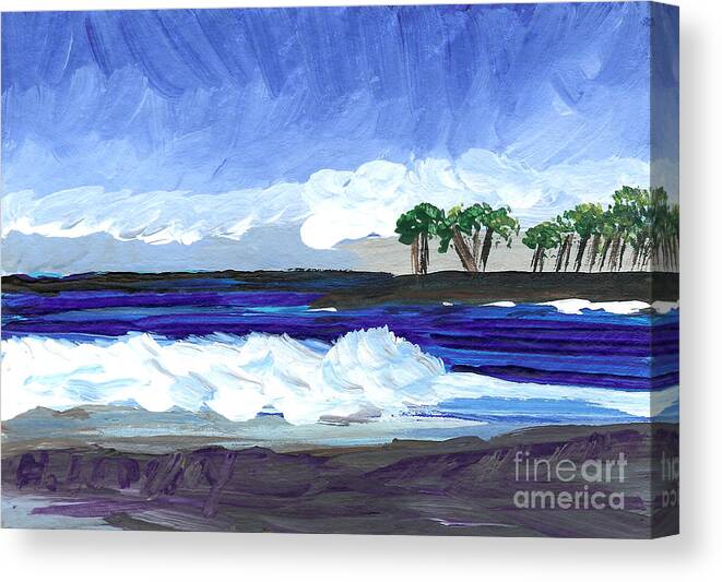 Aceo Canvas Print featuring the painting Hawaii 6 by Helena M Langley