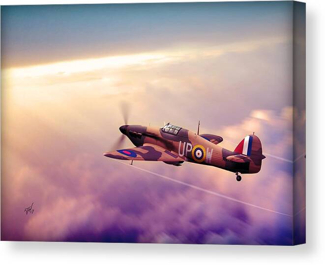 Ww2 Canvas Print featuring the digital art Hawker Hurricane by John Wills