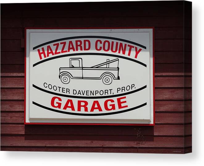 Hazzard County Garage Canvas Print featuring the photograph Hazzard County Garage by Dark Whimsy