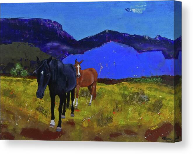 Blue Canvas Print featuring the painting Heading Home by Elizabeth Bogard