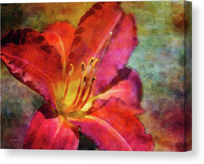 Daylily Canvas Print featuring the photograph Heat in the Cold 0319 IDP_2 by Steven Ward