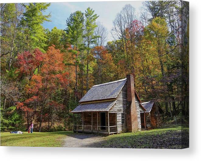 Log Cabin Canvas Print featuring the photograph Henry Whitehead Place in Fall by Kevin Craft
