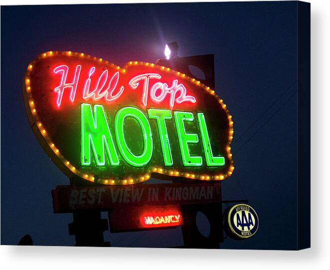 Kingsman Canvas Print featuring the photograph Hill Top Motel by Matthew Bamberg