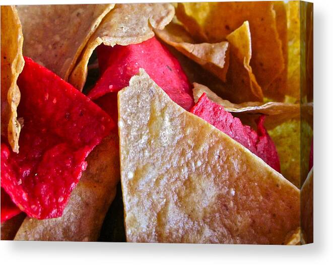 Photograph Of Chips Canvas Print featuring the photograph Holiday chips by Gwyn Newcombe