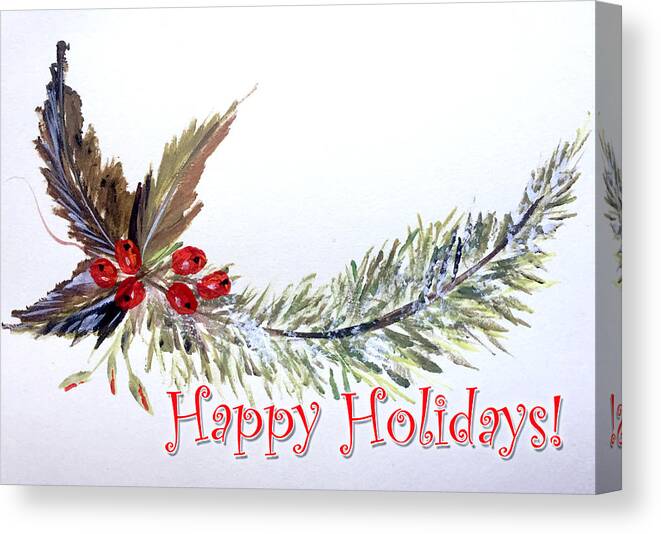 Holiday Card Canvas Print featuring the painting Holidays Card - 2 by Dorothy Maier