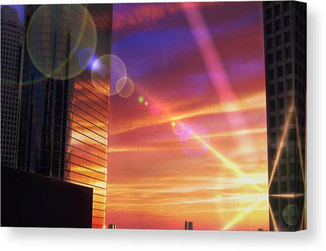 City Canvas Print featuring the photograph Houston Skyline A Modern City by Karen Musick