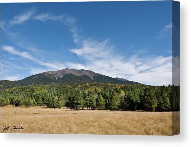 Arizona Canvas Print featuring the photograph Humphreys Peak from Hart Prairie by Jeff Goulden