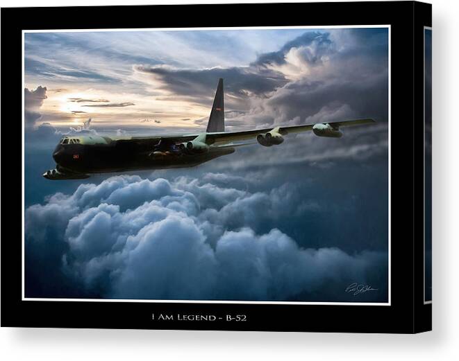 Aviation Canvas Print featuring the digital art I Am Legend B-52 V2 by Peter Chilelli