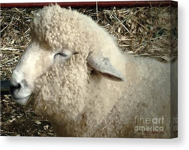  Sheep Canvas Print featuring the painting I'm Smilin' Cuz I'm Cute by RC DeWinter