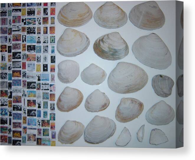  Canvas Print featuring the painting Images and shells by Biagio Civale