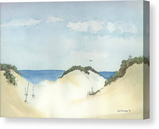 Landscape Canvas Print featuring the painting IN the dunes by Lynn Babineau