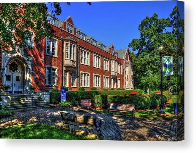 Reid Callaway In The Shade Canvas Print featuring the photograph In The Shade Campbell Hall Columbia Theological Seminary Art by Reid Callaway