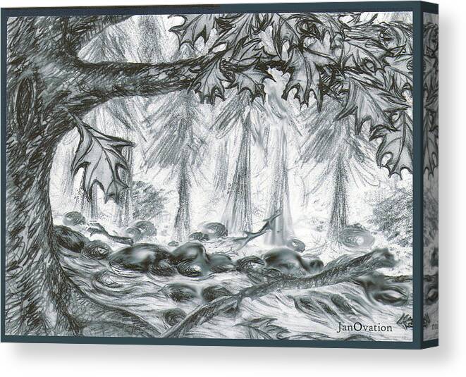 Drawing Canvas Print featuring the photograph In the Woods by Jana Nielsen