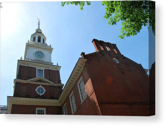 Independence Hall Canvas Print featuring the photograph Independence Hall Philadelphia Side Angle View by Matt Quest