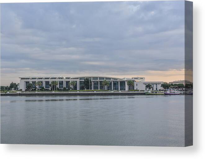 Savannah Canvas Print featuring the photograph Interntational Trade and Convention Center by Jimmy McDonald
