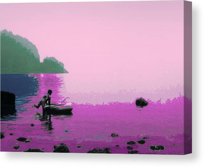 Landscape Canvas Print featuring the photograph Into the Stillness - Pink by Lyle Crump