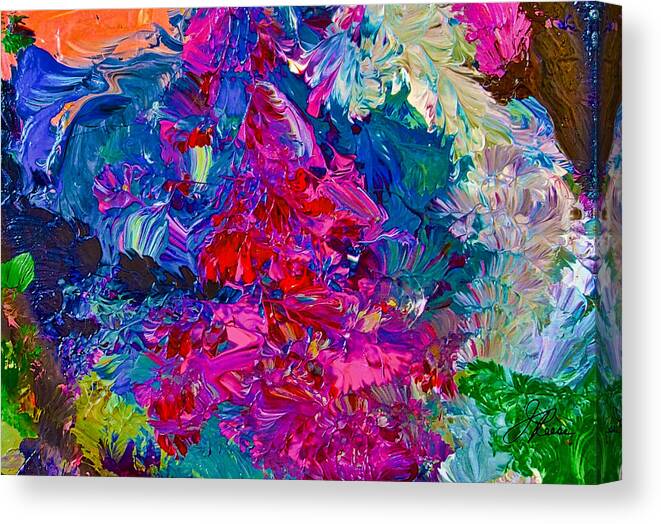 Abstract Painting Canvas Print featuring the painting Intuitive painting by Joan Reese