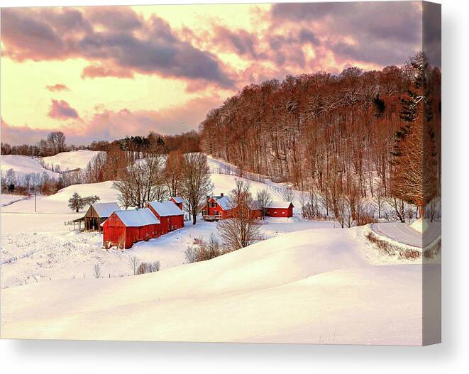 Red Barn Canvas Print featuring the photograph Jenne Farm After the Storm by John Vose