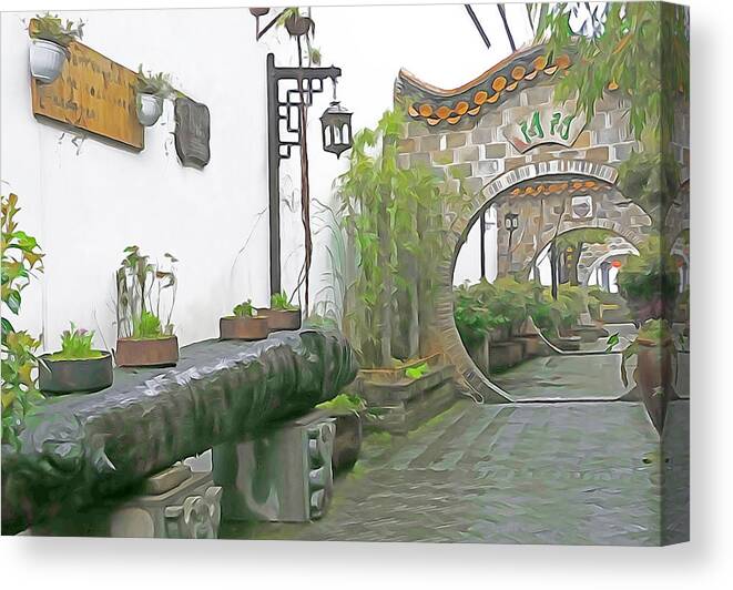 China Canvas Print featuring the photograph Jing Gong Alley by Dennis Cox