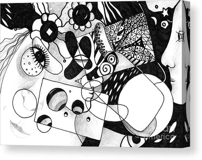 Halloween Canvas Print featuring the drawing Just In Time by Helena Tiainen