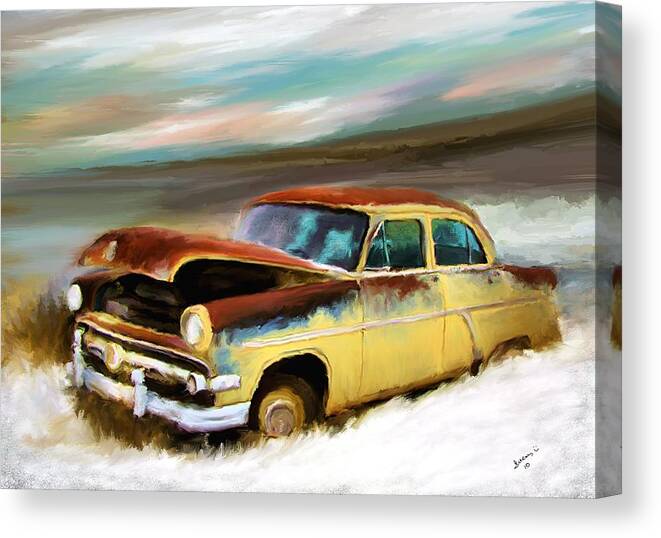 Digital Art Canvas Print featuring the painting Just Needs A Paint Job by Susan Kinney