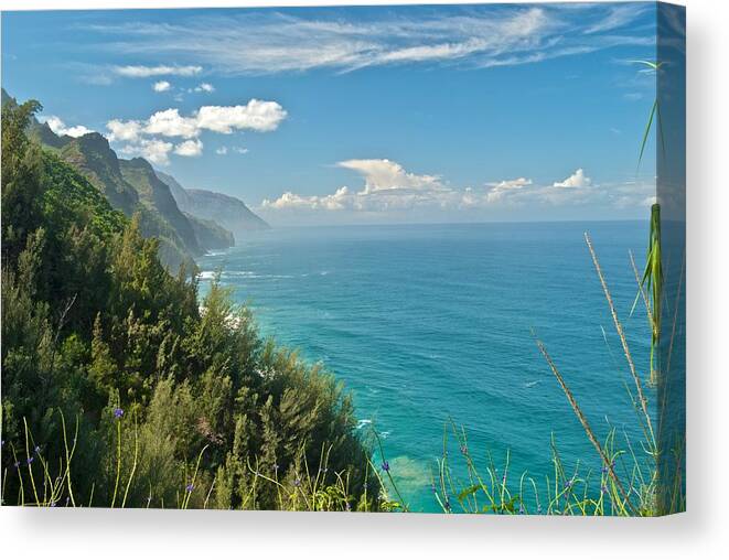 America Canvas Print featuring the photograph Kalalau Trail Overlook by Michael Peychich