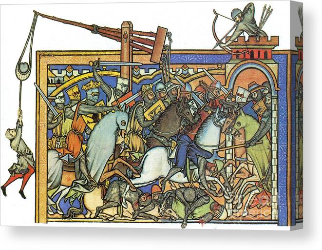 Weapon Canvas Print featuring the photograph Knights Templar 13th Century by Photo Researchers