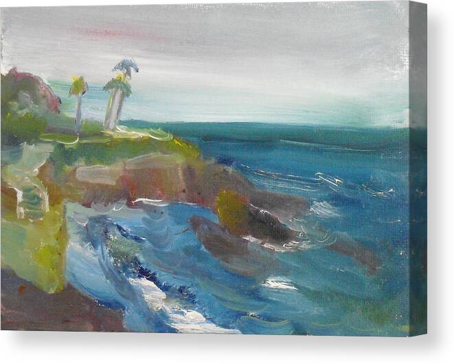 100 Paintings Canvas Print featuring the painting La Jolla Cove 028 by Jeremy McKay