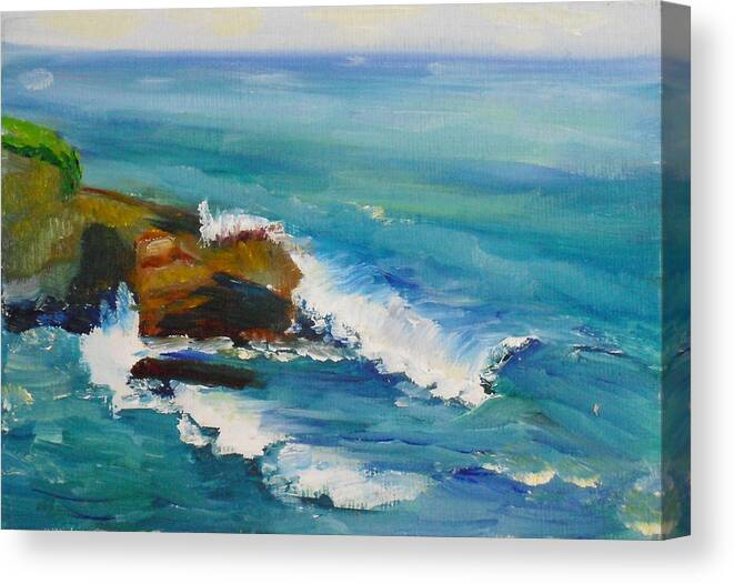 100 Paintings Canvas Print featuring the painting La Jolla Cove 038 by Jeremy McKay