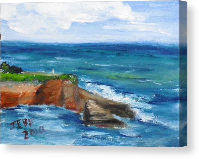 100 Paintings Canvas Print featuring the painting La Jolla Cove 059 by Jeremy McKay