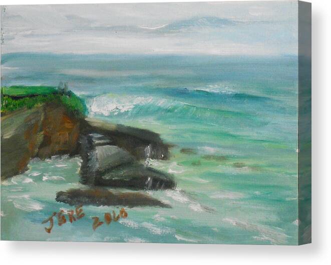 100 Paintings Canvas Print featuring the painting La Jolla Cove 074 by Jeremy McKay
