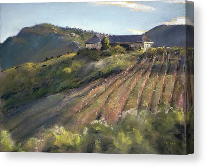 Agriculture Canvas Print featuring the painting La Vierge Winery by Christopher Reid