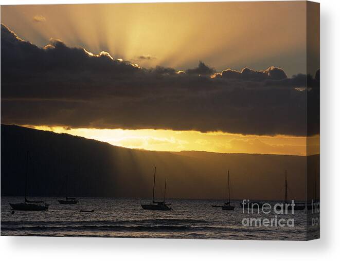 Maui Canvas Print featuring the photograph Lahaina Sunset - Maui by Sandra Bronstein