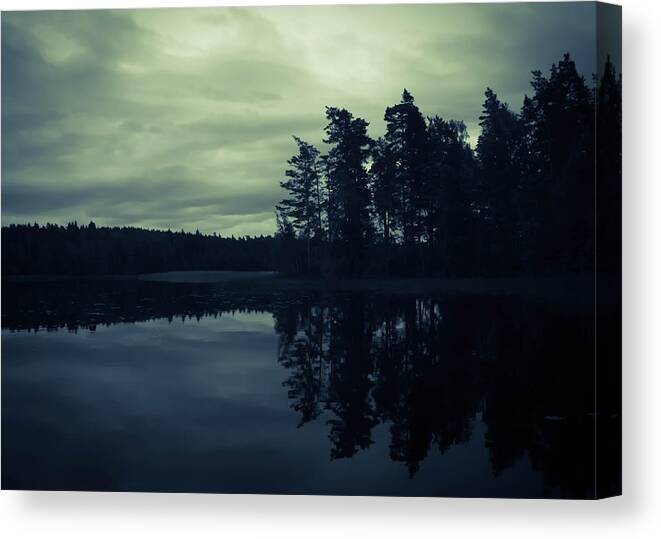 Lake Canvas Print featuring the photograph Lake by Night by Nicklas Gustafsson