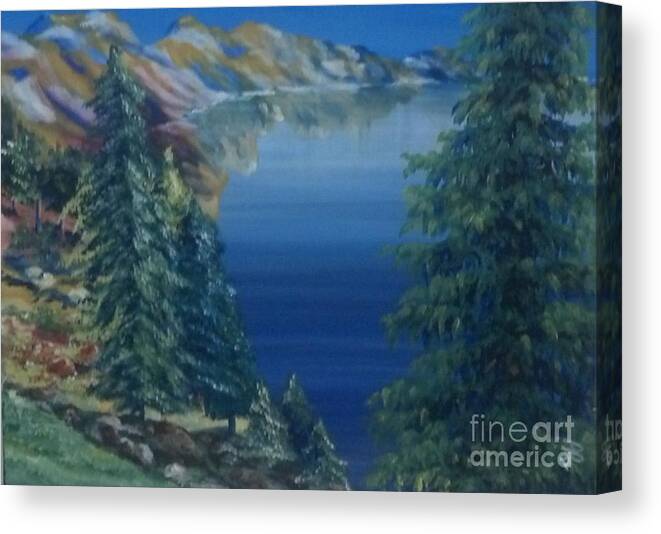 Lake Canvas Print featuring the painting Lake by Saundra Johnson