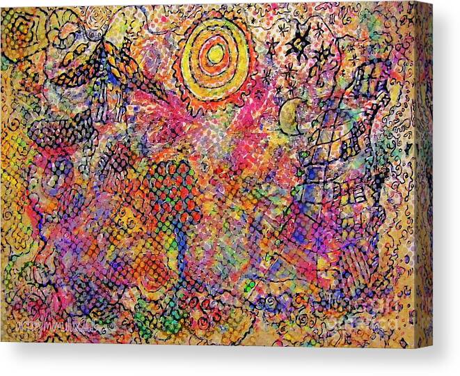 Landscape Canvas Print featuring the digital art Landscape With Dots by Mimulux Patricia No