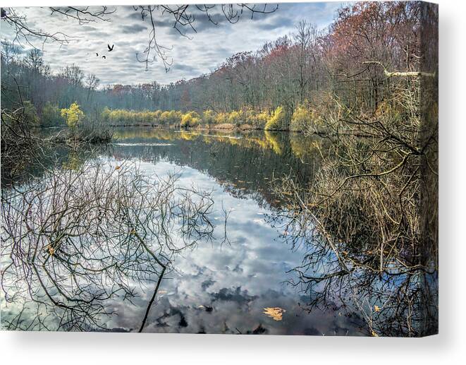 Lake Canvas Print featuring the photograph Late Autumn by June Marie Sobrito